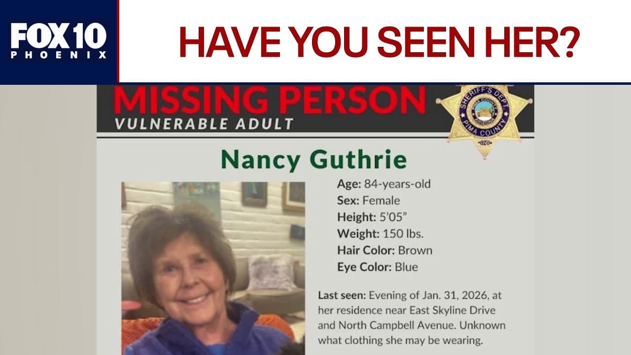 Savannah Guthrie’s mother missing; Arizona home treated as crime scene