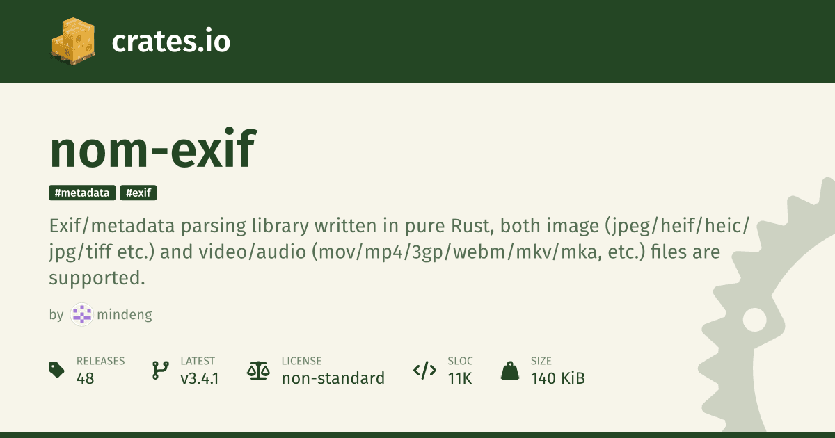 nom-exif 3.0.0 unifies image and media metadata parsing in Rust