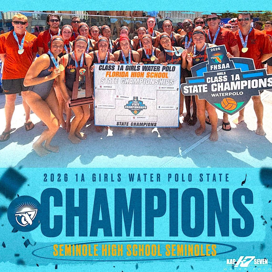 Seminole girls water polo wins state title, completes perfect season again
