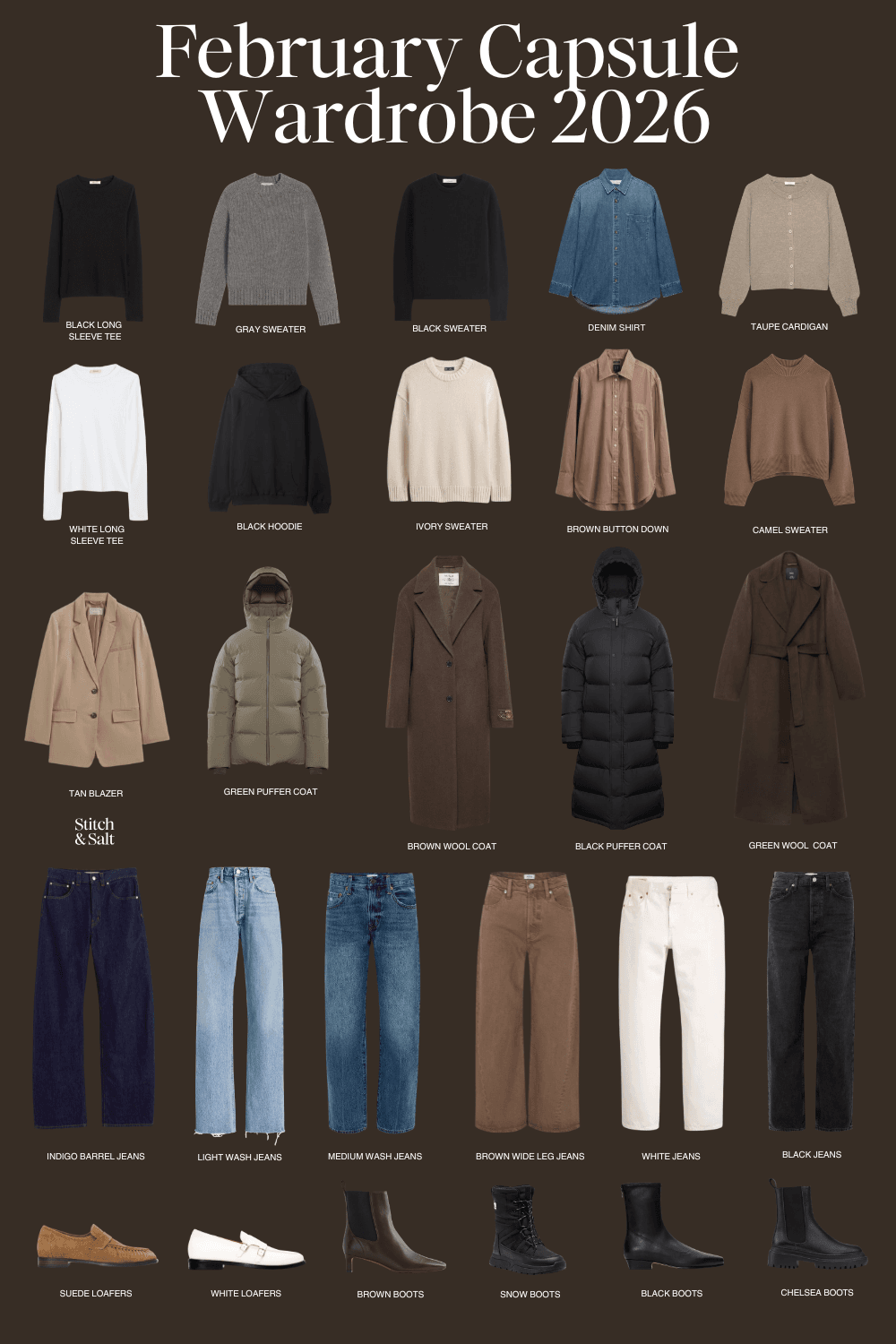 Winter Capsule Wardrobe: February 2026 Reveals 28-Piece, 75+ Outfit Mixes