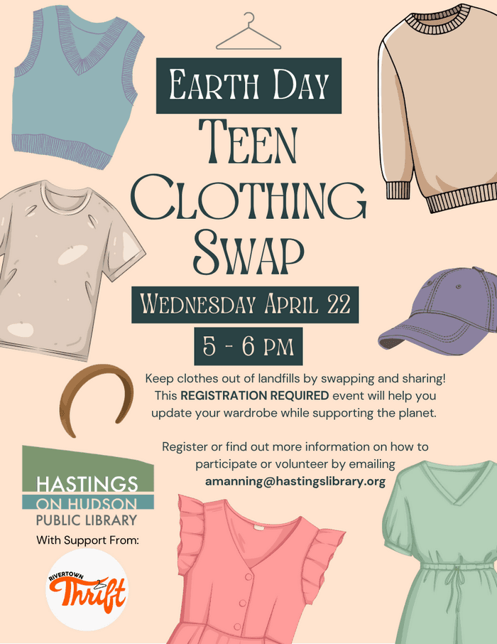 Hastings-on-Hudson Library Hosts Free Teen Clothing Swap This Earth Day