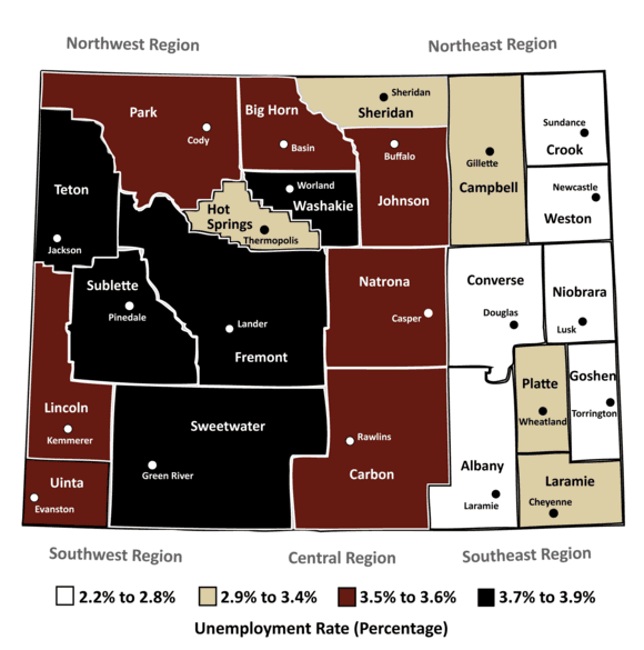 Albany County posts lowest unemployment in Wyoming at 2.9%