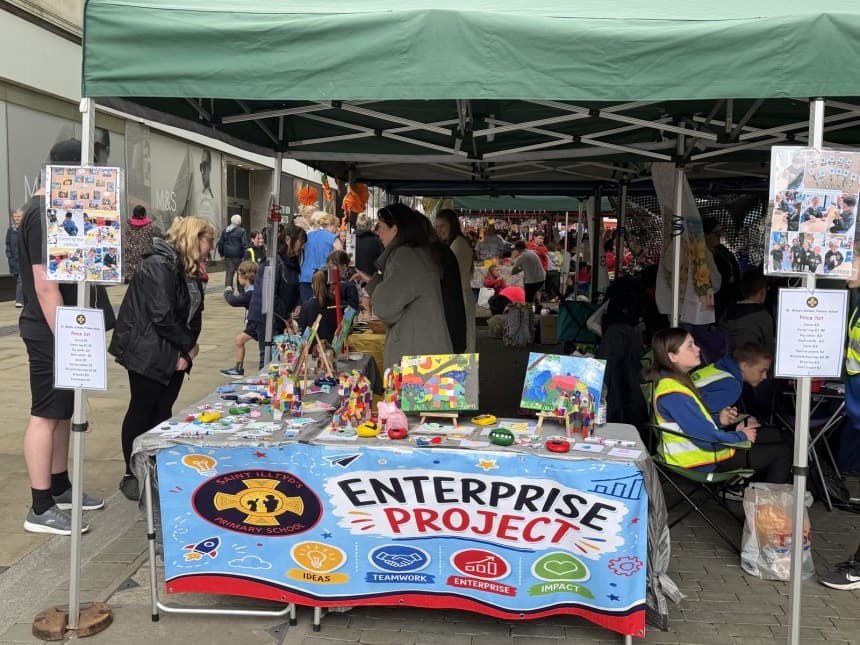 Swansea pupils sell bath bombs at bustling school enterprise market