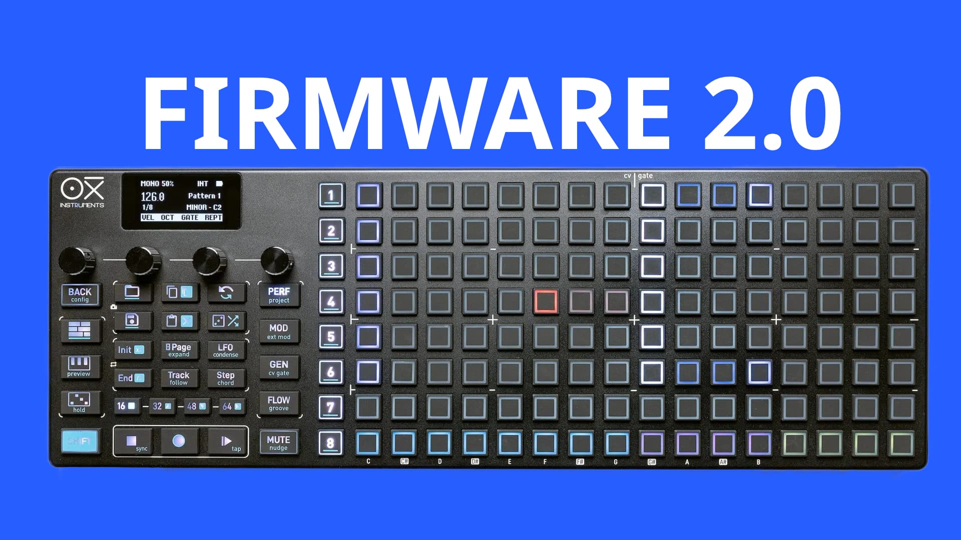 OXI ONE MKII firmware 2.0 adds three new sequencer modes
