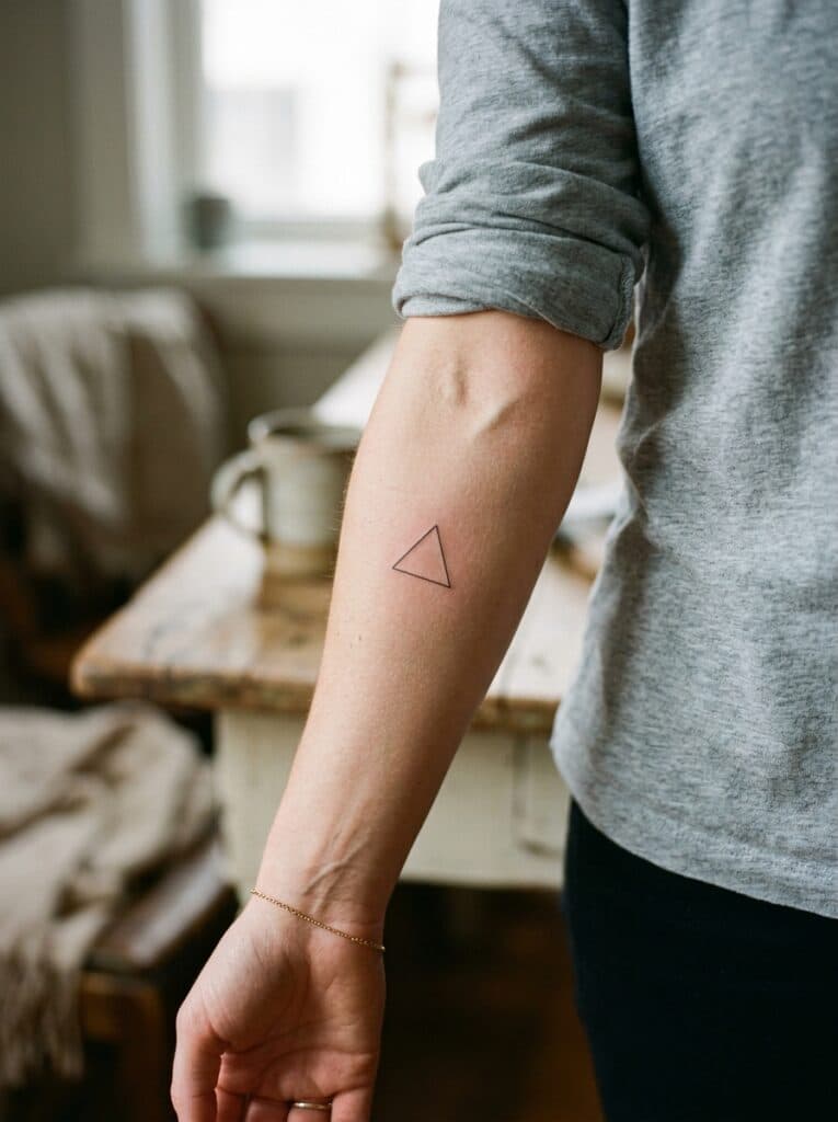 Triangle Tattoos Gain Meaning Through Minimalism, Symbolism, and Geometry