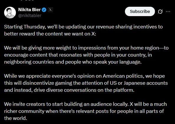 X cuts payouts to clickbait aggregators, boosts original content creators