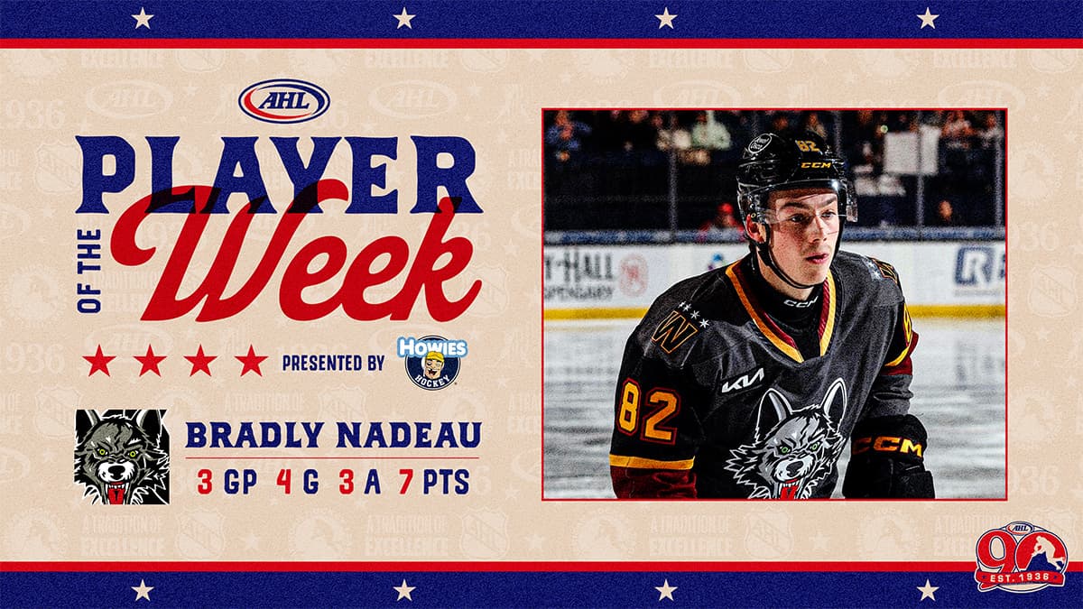 Bradly Nadeau Becomes First Two-Time AHL Player of the Week
