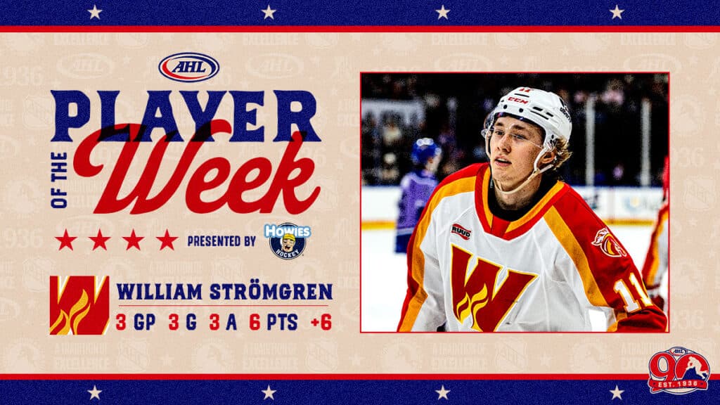 William Strömgren Named AHL Player of the Week After Six-Point Week