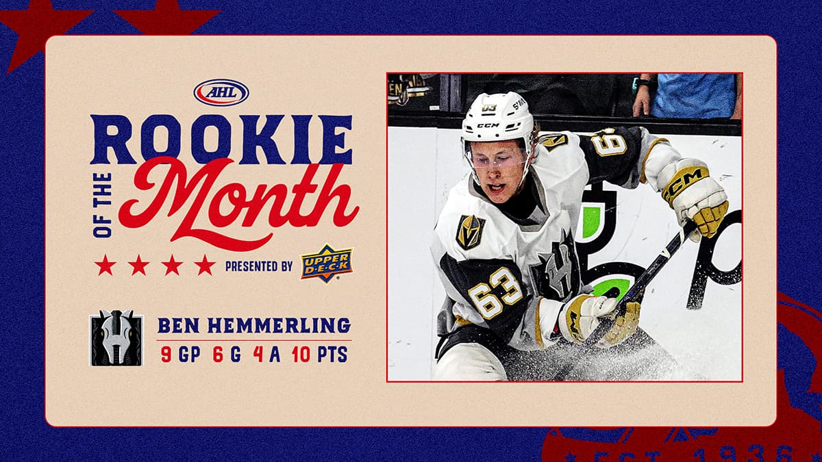 Braeden Hemmerling Named AHL Rookie of the Month for Henderson Silver Knights