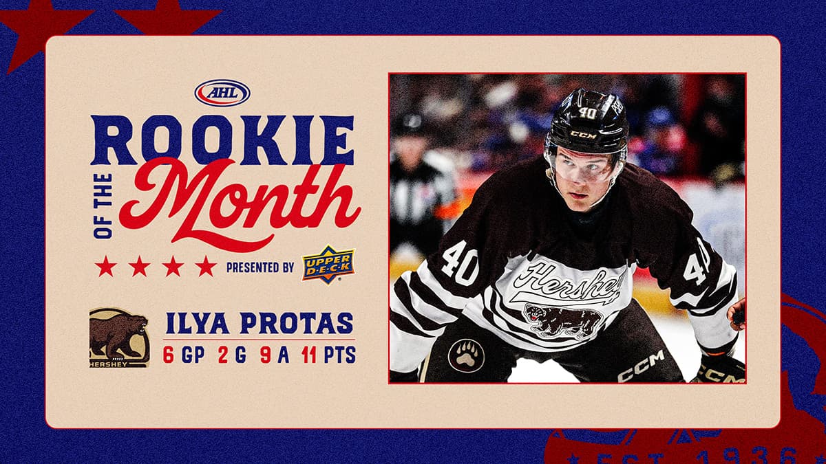 Ilya Protas shines for Hershey, earns AHL Rookie of the Month honors