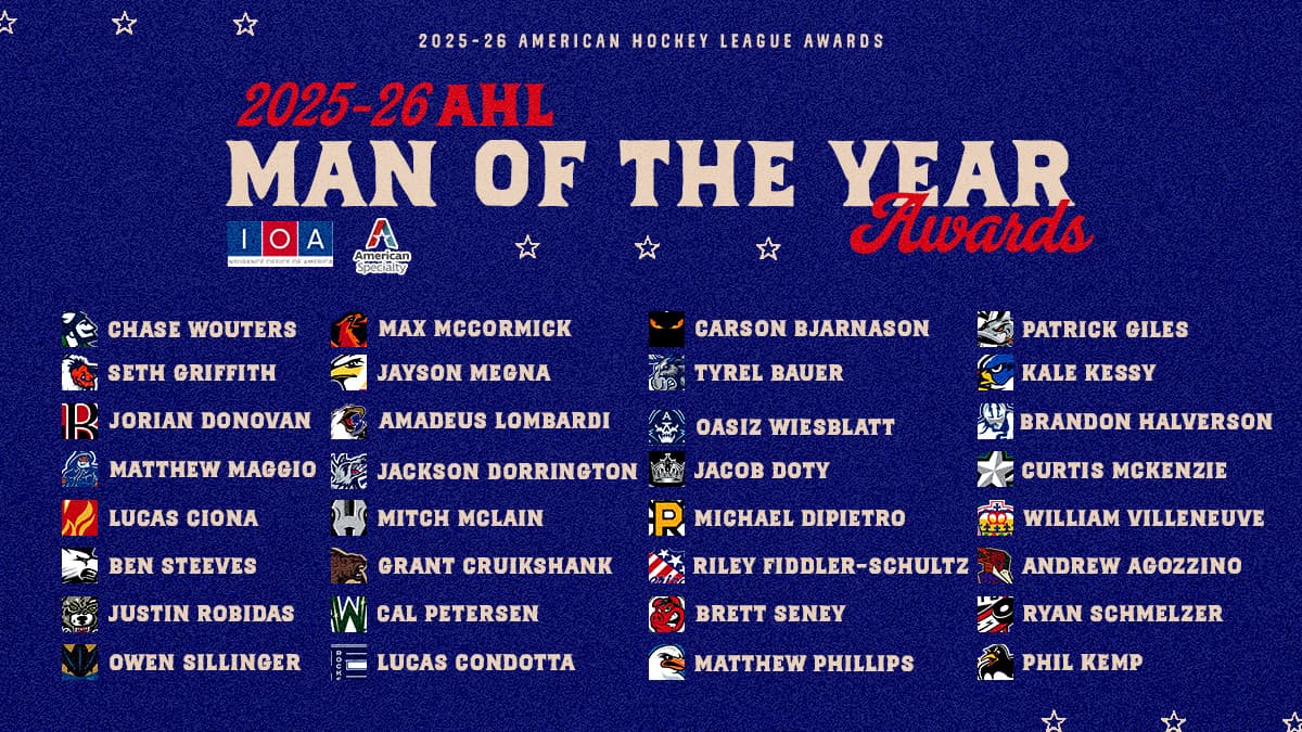 AHL names team winners for 2025-26 Man of the Year honors
