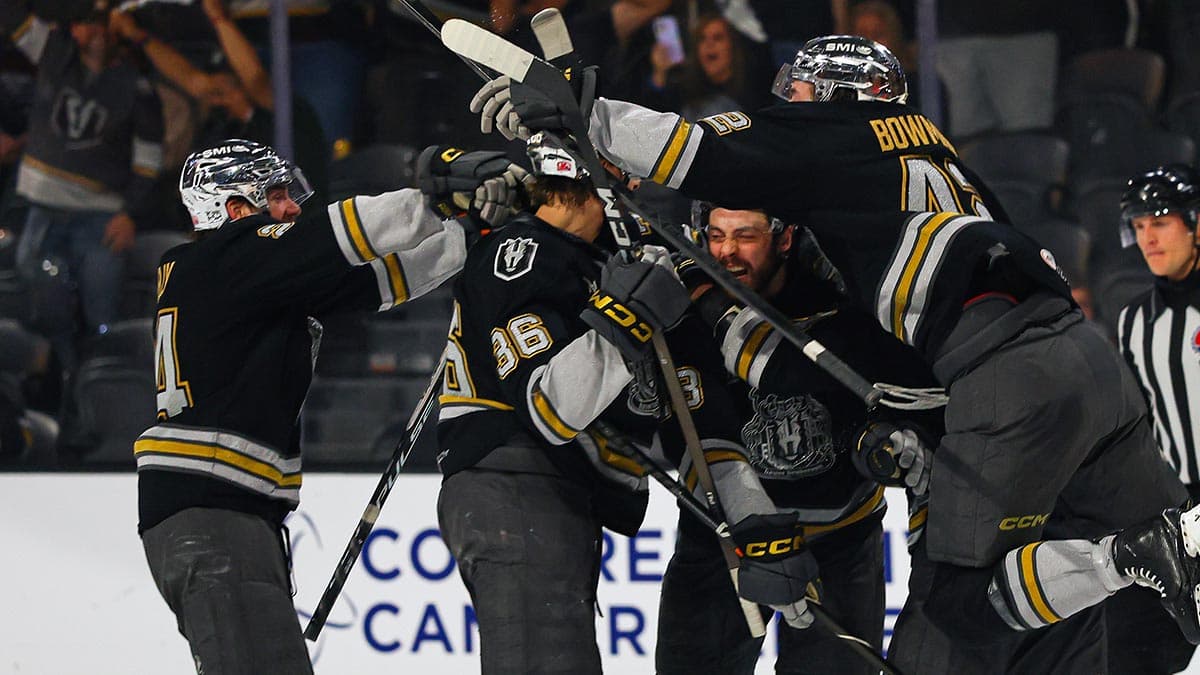 Laczynski lifts Henderson in double overtime, evens series with Colorado
