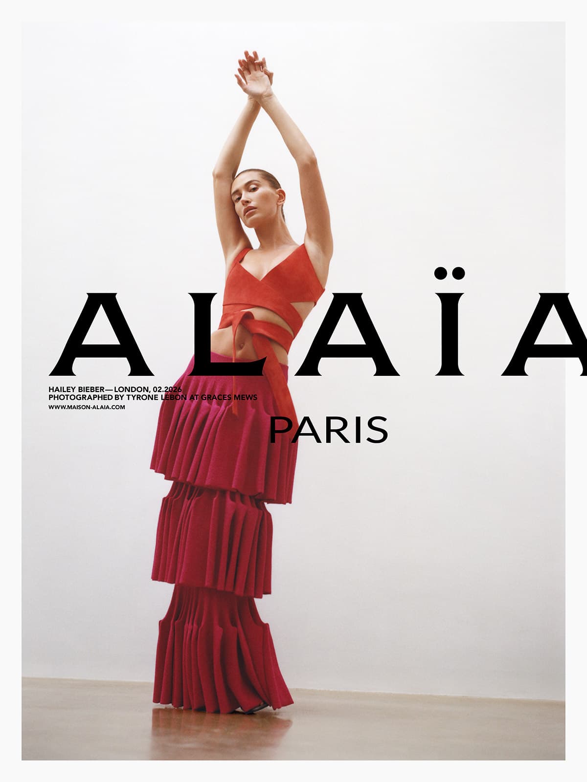 Hailey Bieber fronts Alaïa’s Archetype campaign in Tyrone Lebon’s London gallery