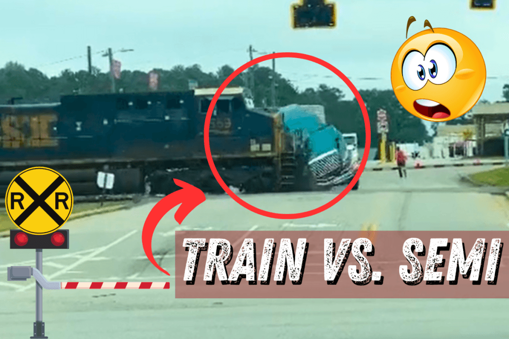 Freight Train Strikes Semi Stuck on Tracks in Midway Township