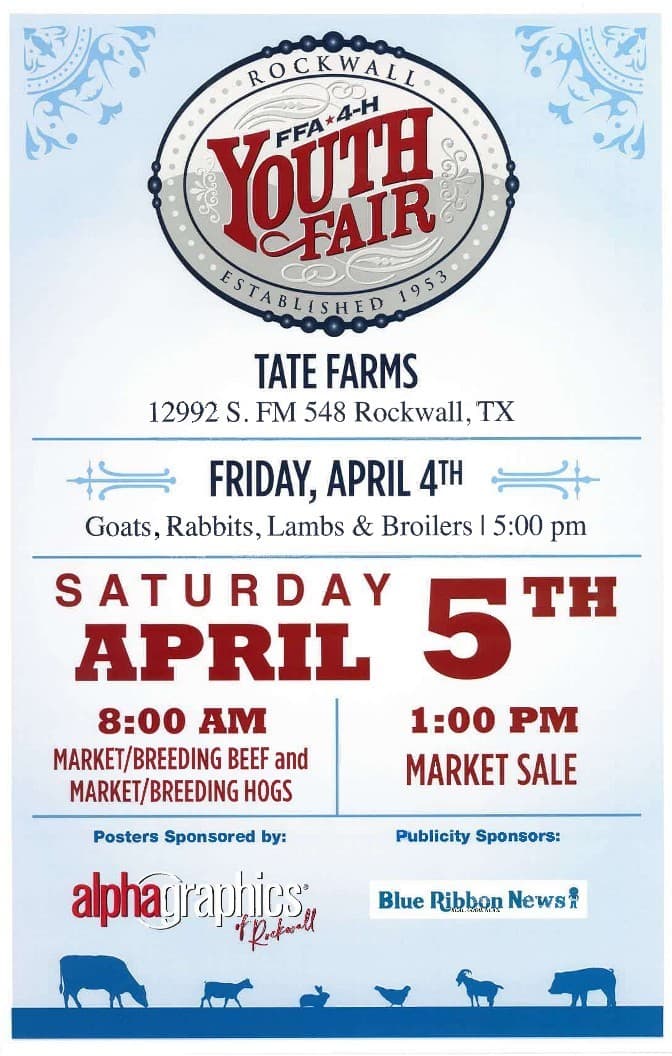 Rockwall Youth Fair Returns for 73rd Year at Tate Farms in March