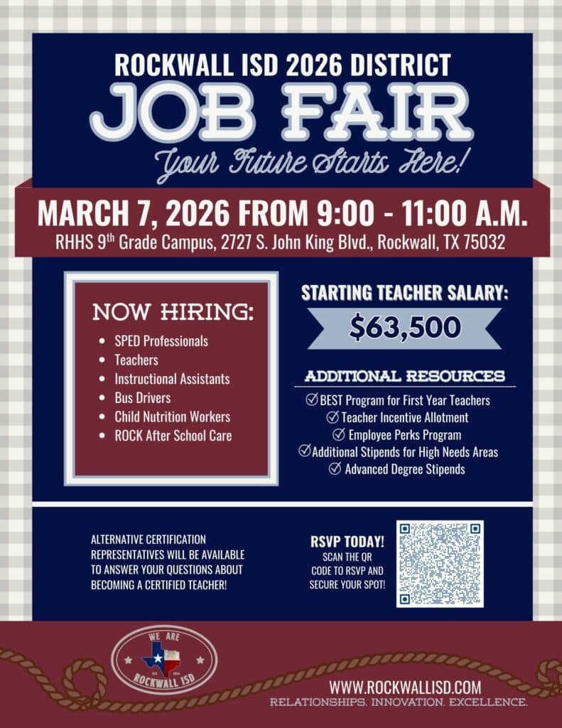 Rockwall ISD schedules May 28 job fair to recruit teachers, special education staff