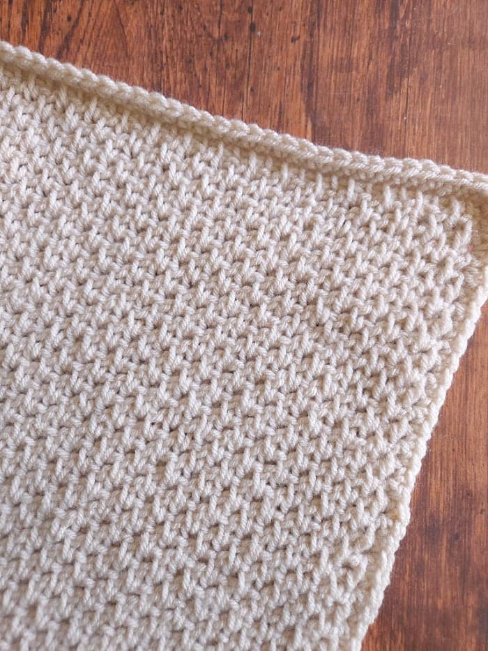 Tunisian Crochet Seed Stitch Joins Country Cottage Sampler as Ninth Block