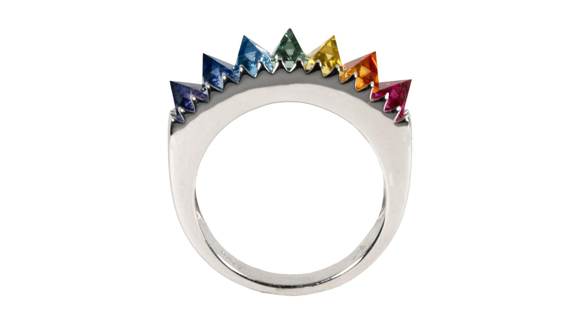 Kris Averi’s Prism Thorn ring crowns Pride Month with lab-grown sapphires