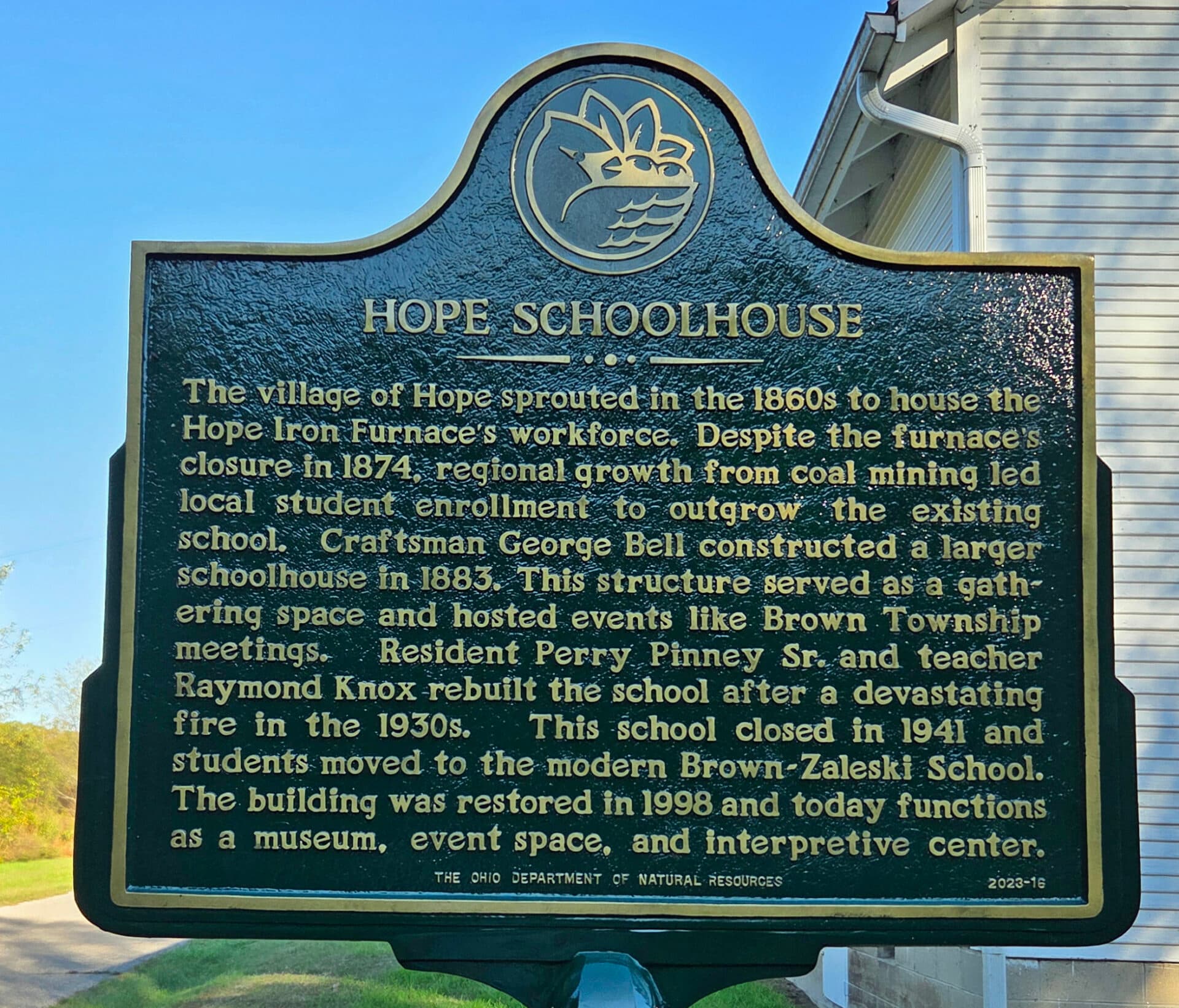 Hope Schoolhouse preserves Vinton County's iron-era boomtown history