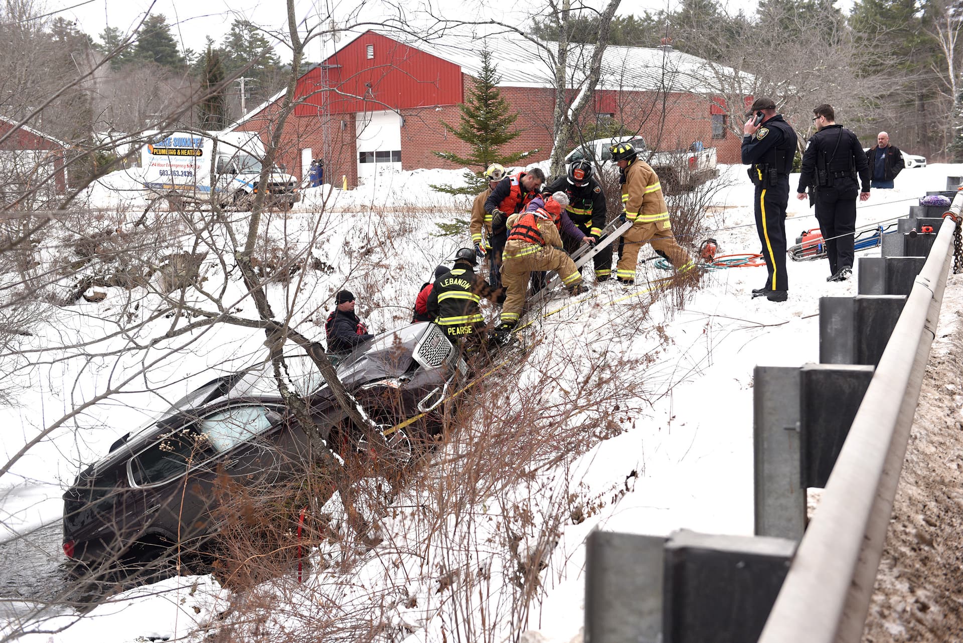 Grantham, Lebanon Crews Rescue Driver After SUV Plunges Into Sugar River