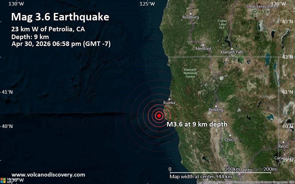 Offshore quakes rattle Humboldt County before dawn, trigger ShakeAlerts