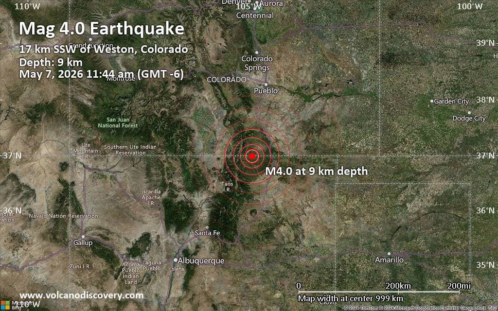 Magnitude 4.0 quake rattles Trinidad, shaking felt across southern Colorado