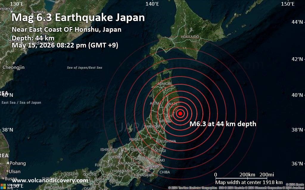 6.3 magnitude quake shakes northern Japan off Miyagi coast