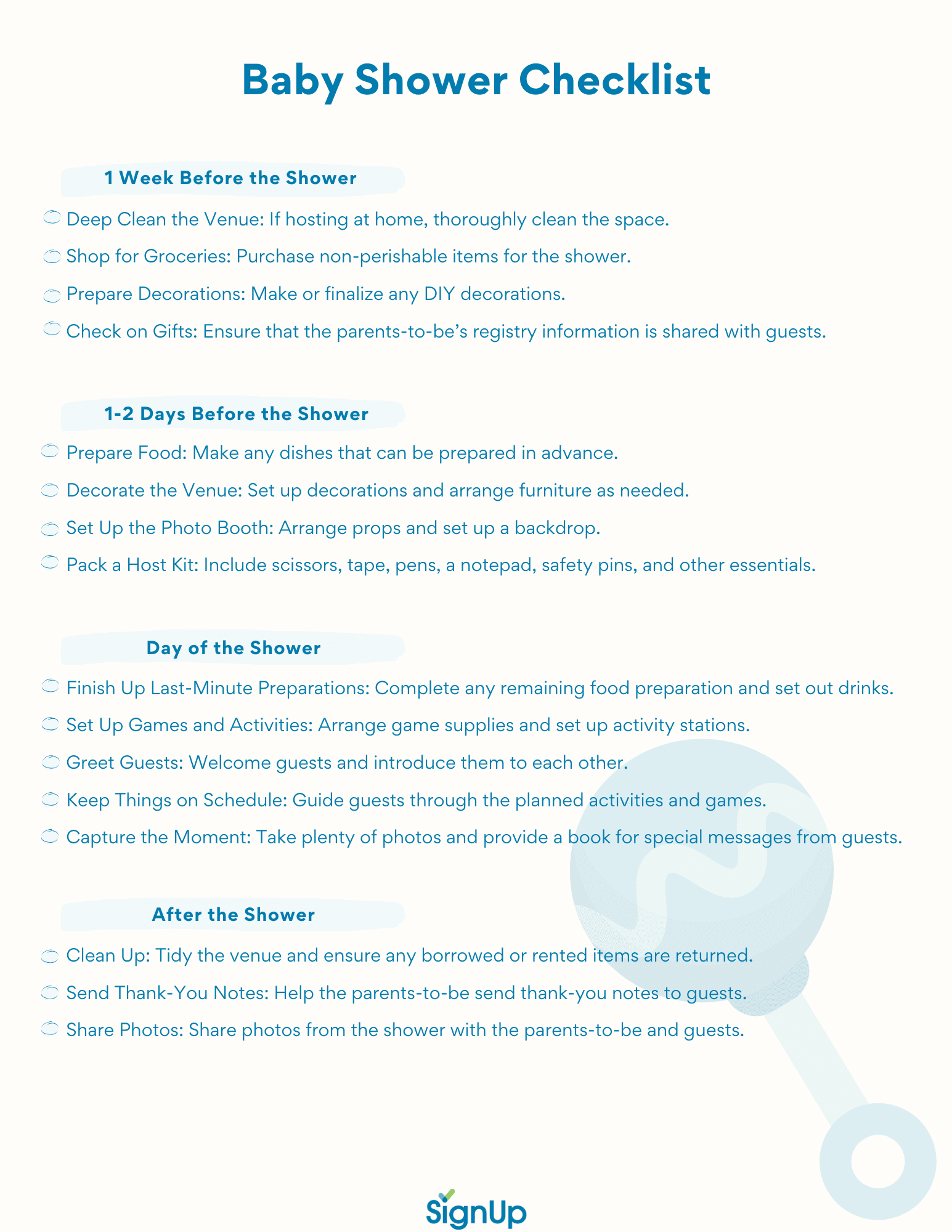 How to Plan a Baby Shower: Date, Guest List, Venue, Menu