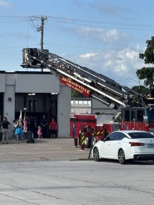 Jacksonville fire department commissions new 100-foot ladder truck