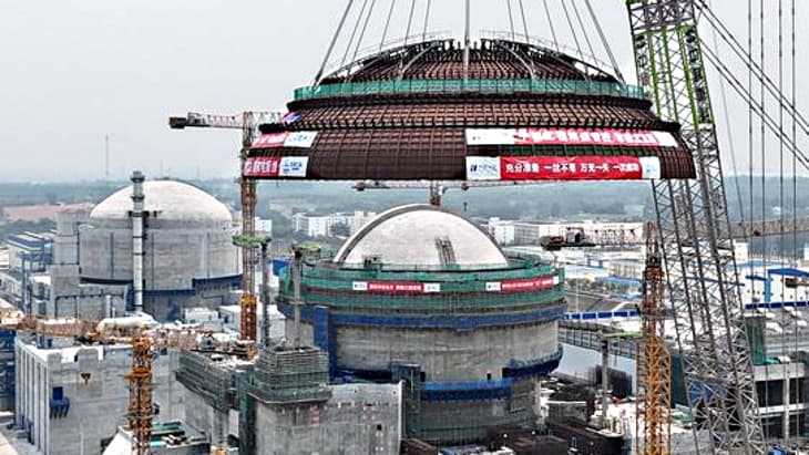 Changjiang Unit 4 outer steel dome installed, civil works near completion