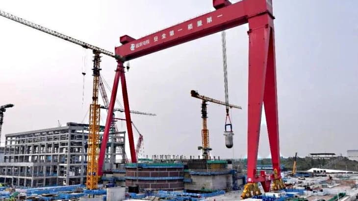 China's Lianjiang Unit 2 Reactor Pressure Vessel Successfully Hoisted Into Place