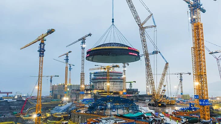 China lifts Ningde 5 containment dome, entering equipment installation