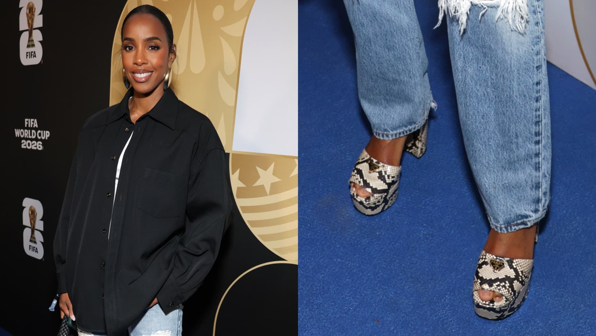 Kelly Rowland makes snakeskin Prada sandals feel summer-ready at World Cup