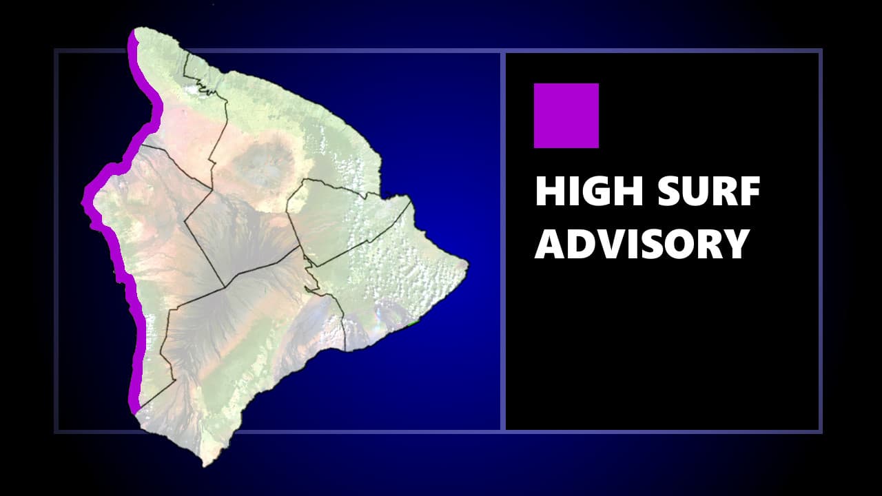 Wind Advisory Through Tuesday 6 a.m.; Two Big Island Beach Parks Closed