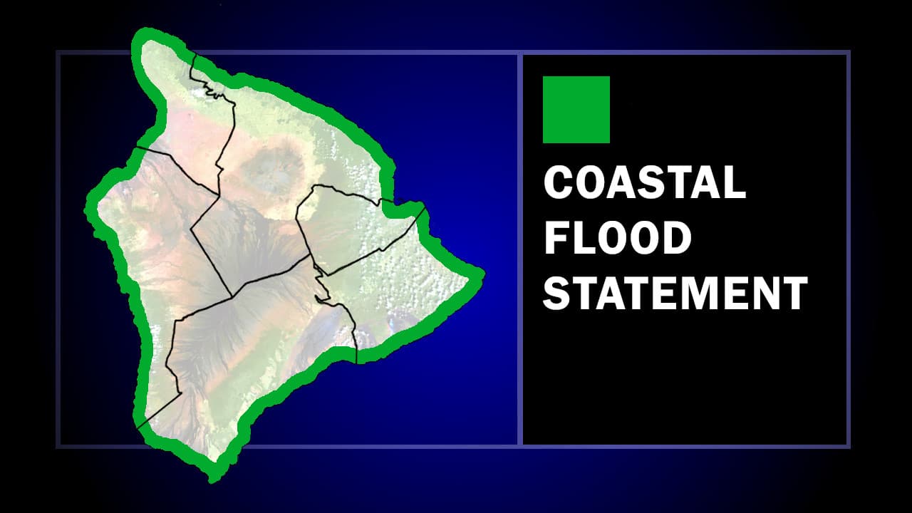 Minor Coastal Flooding Expected Through Monday on Big Island Around Peak Tides