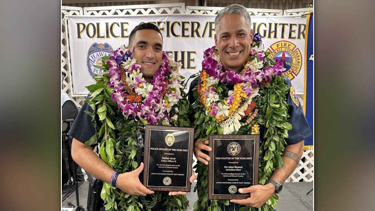 Aloha Exchange Club Names 2025 Officer, Firefighter of the Year in Hilo