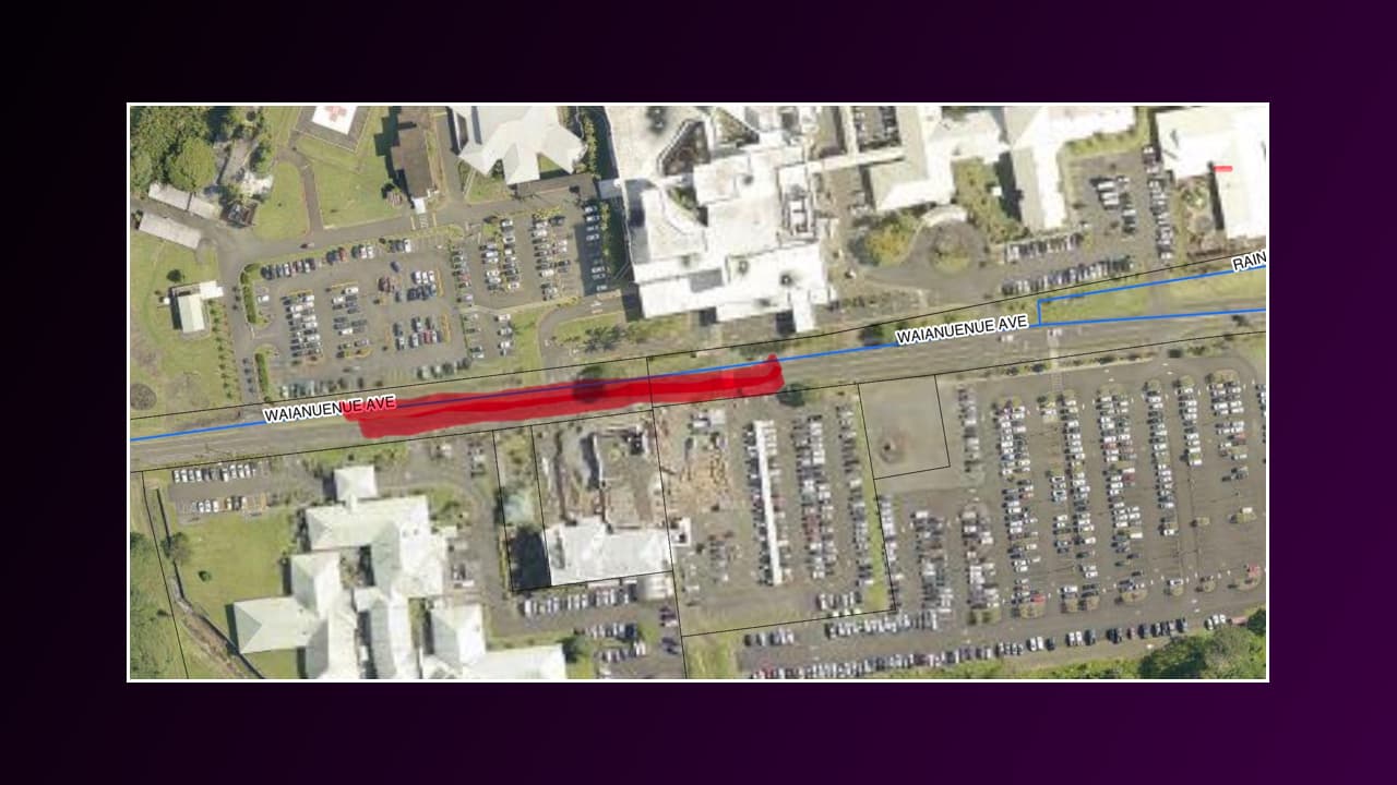 Paving work on Waianuenue Avenue to slow Hilo hospital traffic this week