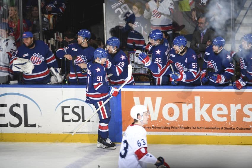 Helenius Scores Second Hat Trick, Reaches 18 Goals for Rochester Americans