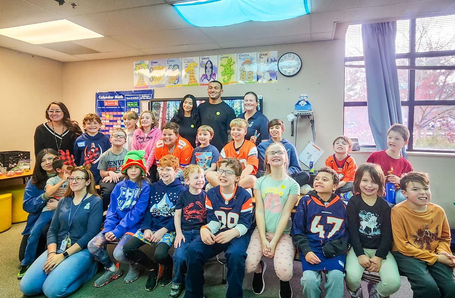 Broncos Star Evan Engram Visits Timber Trail Elementary Students