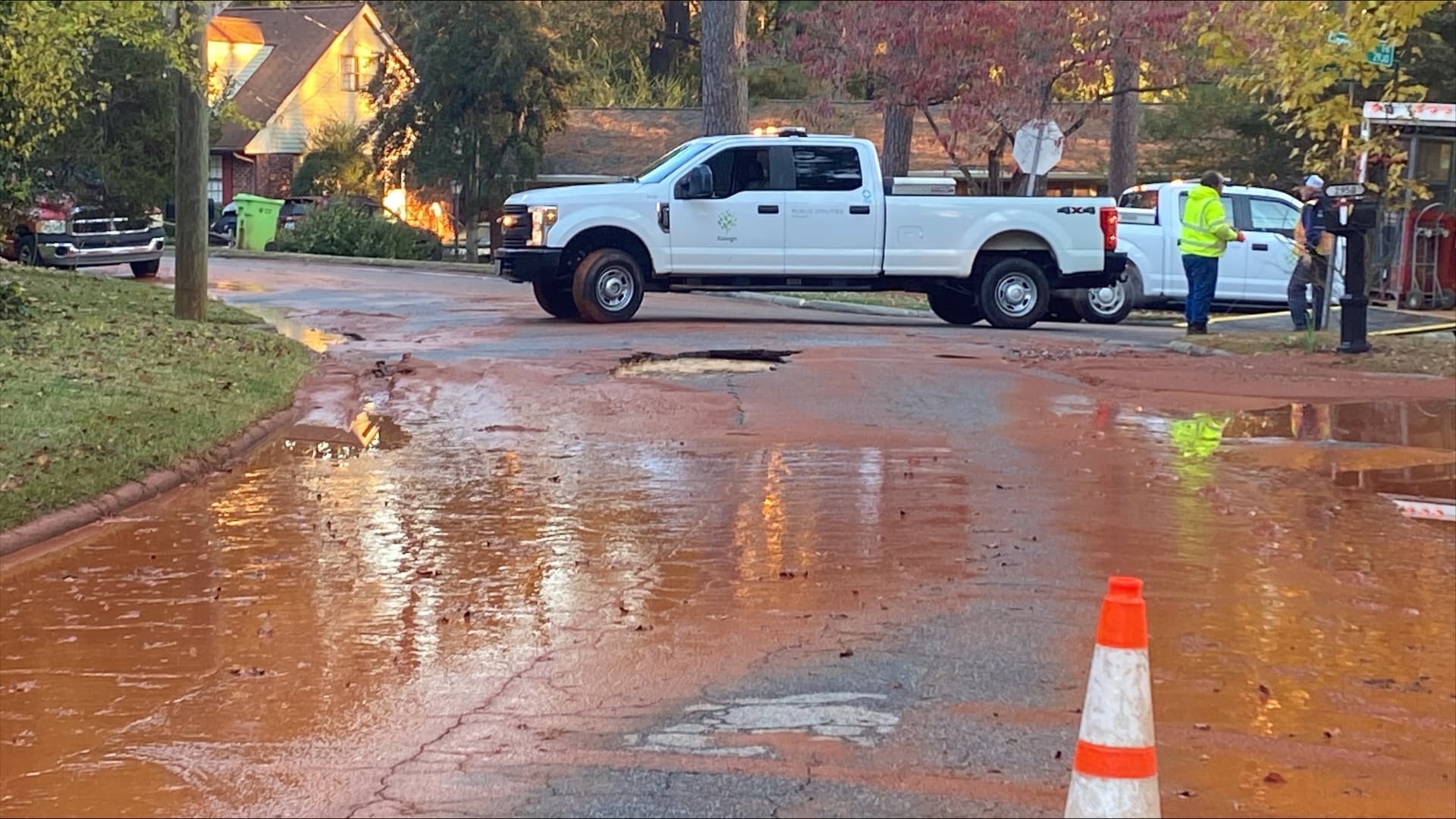 Water line break shuts down Ridge Road in northwest Raleigh