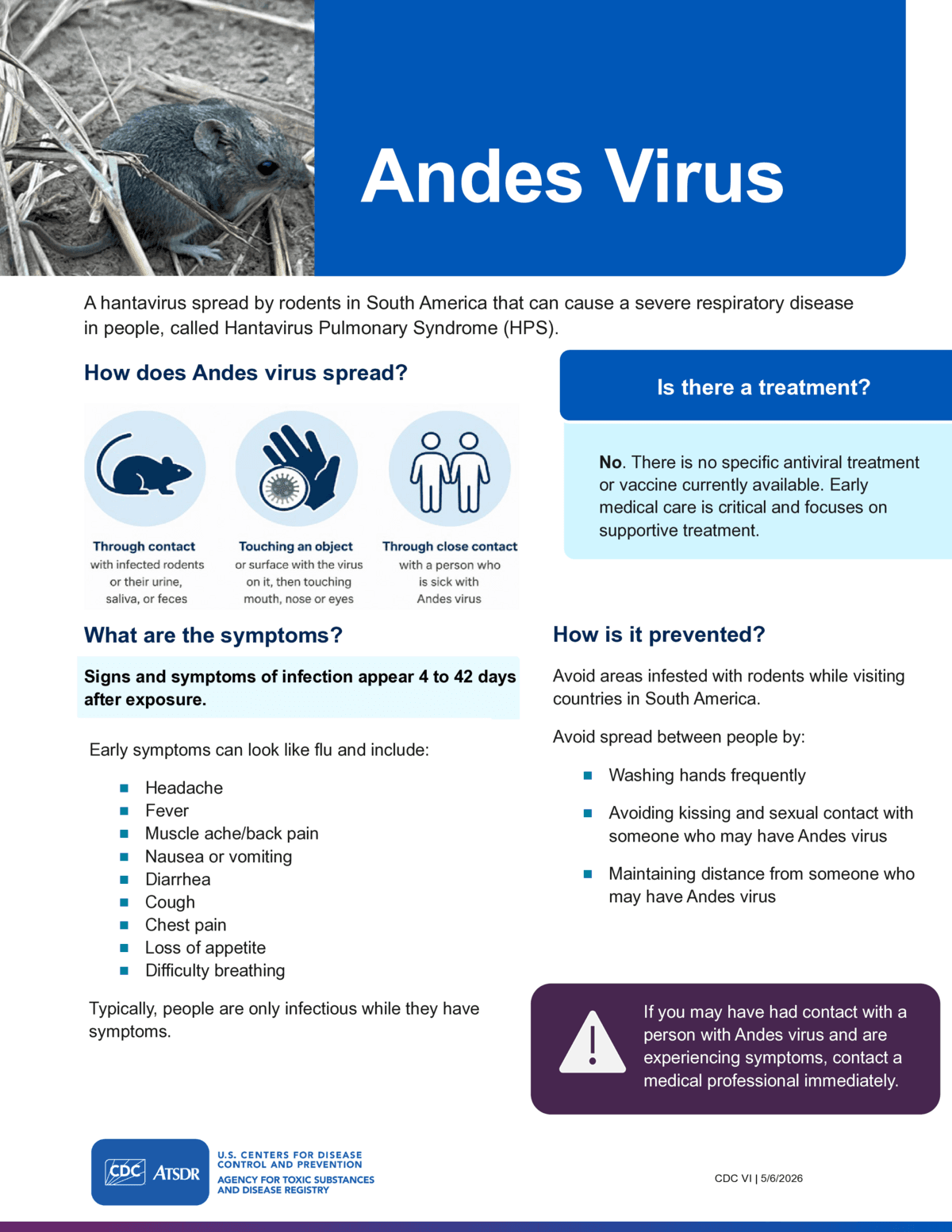 CDC monitors cruise ship hantavirus cluster, U.S. risk remains extremely low
