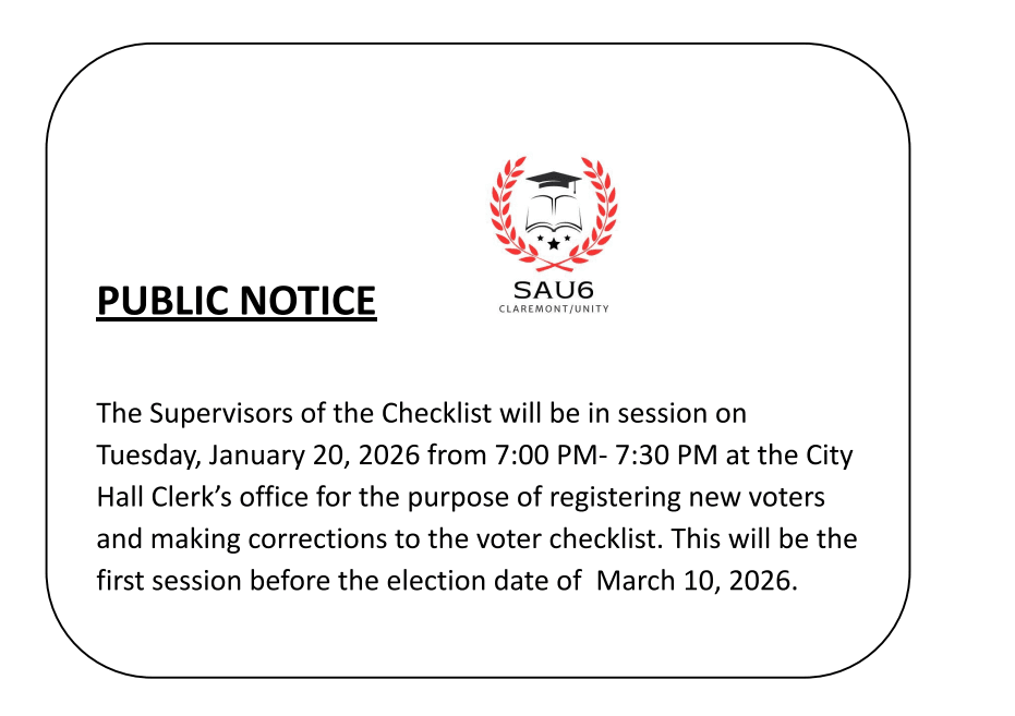 Supervisors to hold voter registration session at Claremont City Hall