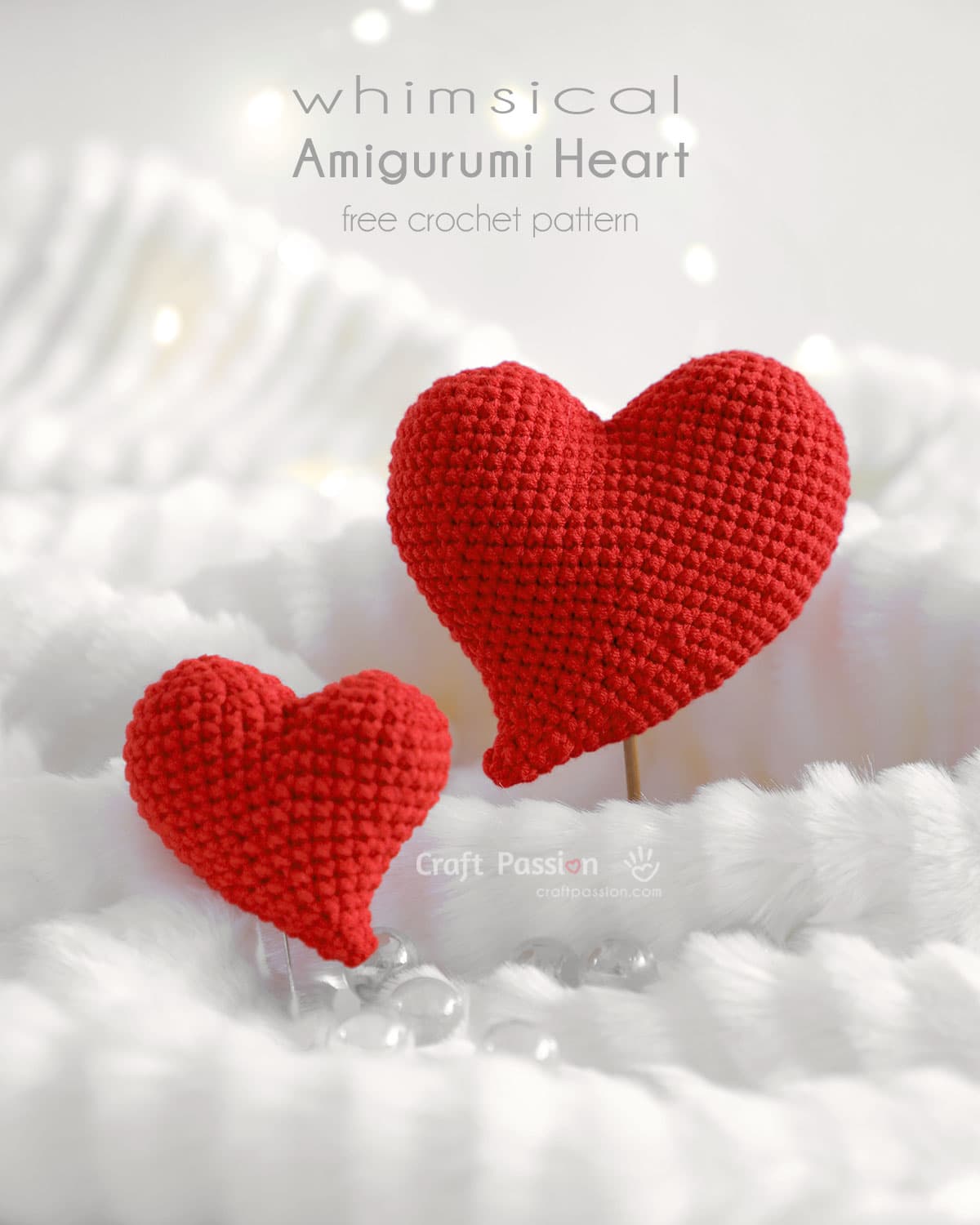 Craft Passion’s Whimsical Amigurumi Heart Pattern Comes in Two Sizes