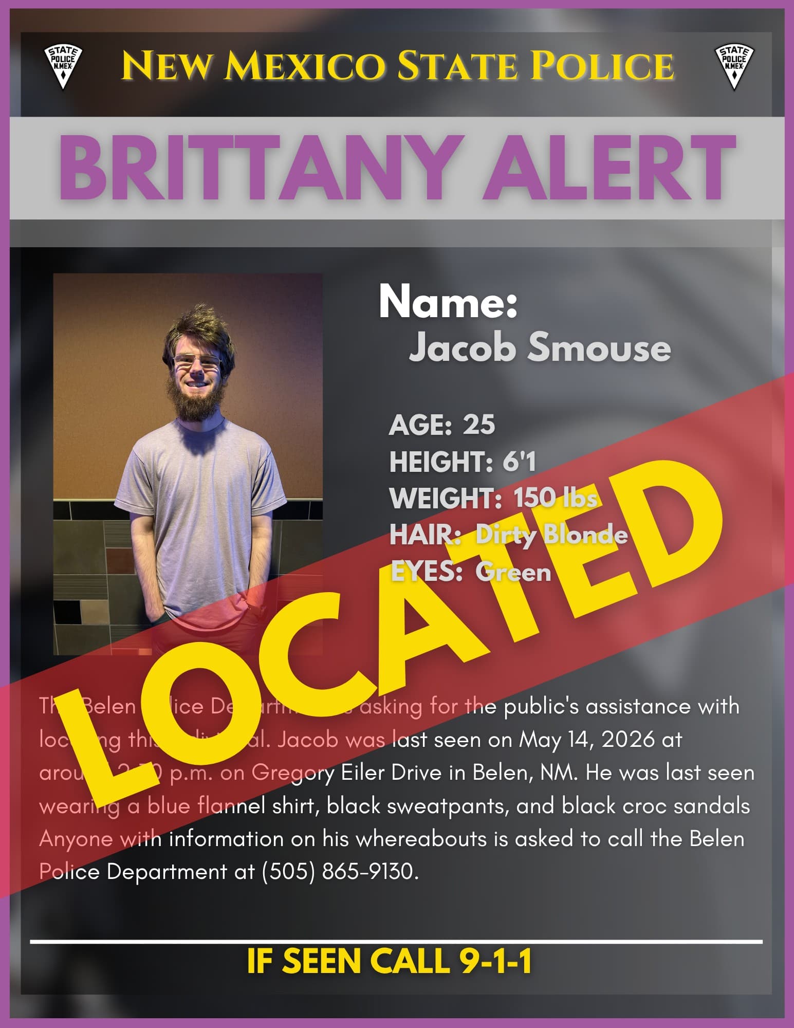 Brittany Alert issued through Belen Police, canceled next day