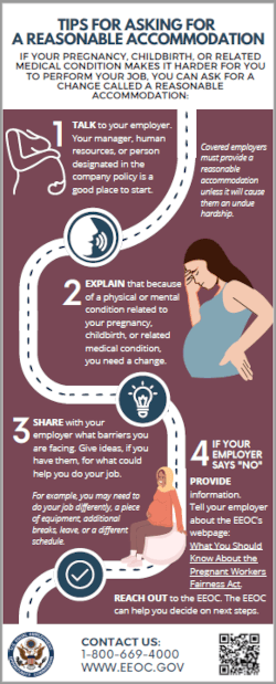 EEOC says pregnant restaurant workers can request job accommodations