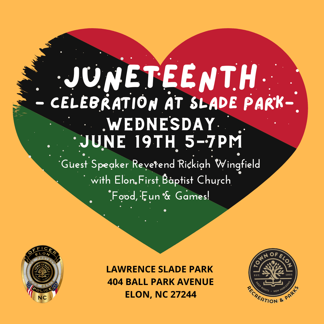 Elon plans first Juneteenth celebration at Lawrence Slade Park