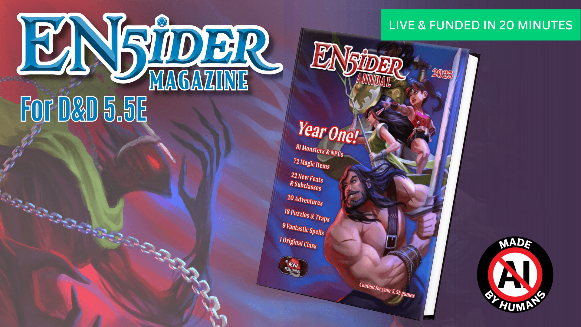 EN Publishing’s EN5ider Annual Kickstarter funds 360-page D&D hardcover
