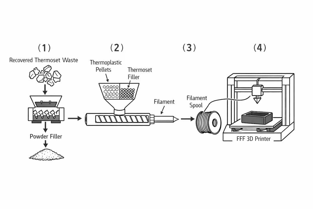 Proterial Patent Proposes Grinding Thermoset Waste Into 3D Printing Filament