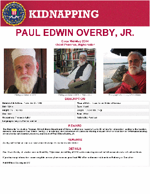 FBI marks 12 years since author Paul Edwin Overby Jr. vanished in Afghanistan
