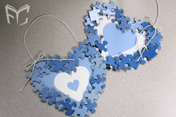 Cumming Library offers Puzzle Piece Hearts craft for adults